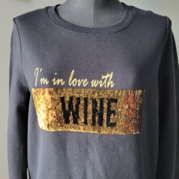 Alison Sheri Organic Cotton Sequined Sweatshirt Size Small - Picture 10 of 13